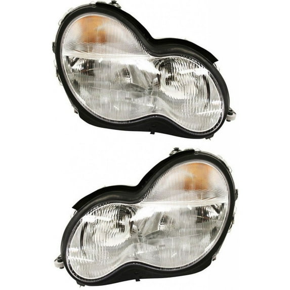 For Mercedes-Benz C240 / C32 AMG / C320 Wagon Headlight 2001 02 03 2004 Pair Driver and Passenger Side For MB2502118 | 203 820 09 61