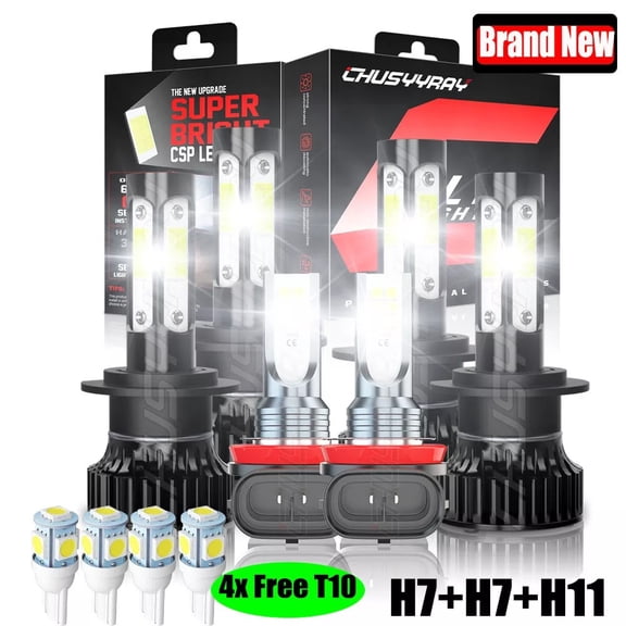 For Mercedes Benz C300 350 2008 2009 2010 Combo LED Headlight + Fog Light Bulbs
