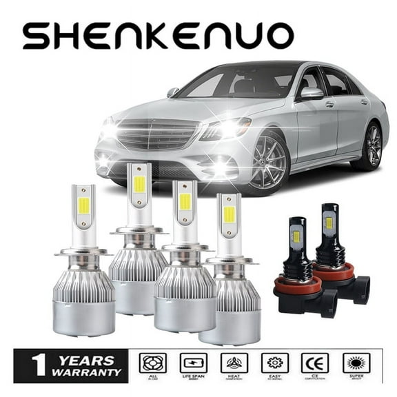 For Mercedes Benz C300 C350 2008 2009 2010 LED Headlight Fog lights High/Low 6Pcs