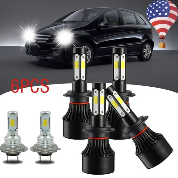 For Mercedes Benz C300 C350 2008-2010 Combo LED Headlight + Fog Light Bulbs Kitr