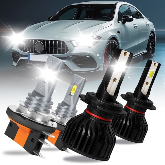 For Mercedes-Benz CLA45 AMG 2014 2015 2016-2019 LED Headlight Kit H7 H15 Bulbs High Low Beam 6000K 14000LM