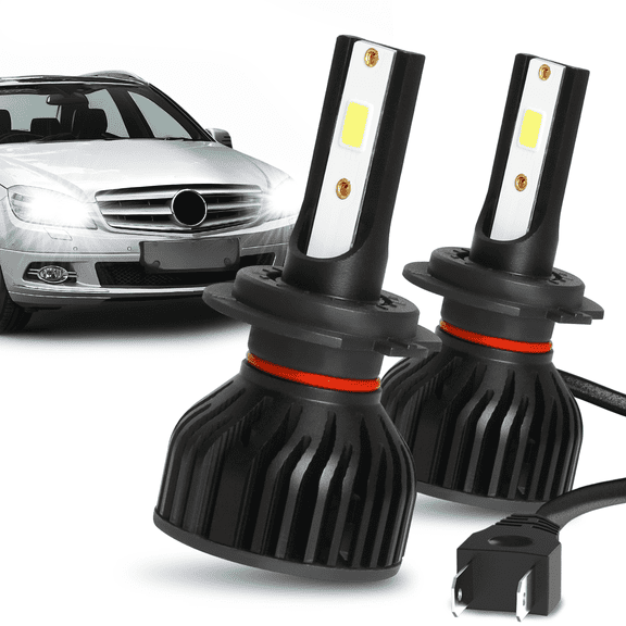 For Mercedes-Benz E350 2006-2012 2013 Upgrade H7 LED Headlight High/Low Beam Bulbs 6000K Cool White 2x