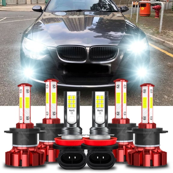 For Mercedes-Benz E350 B200 2008 2009 2010 2011 LED Headlight Bulbs+Fog Lamp