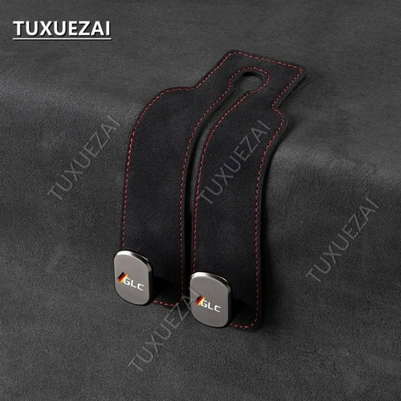 For Mercedes Benz GLC Carbon Fibre Double Hook Car Seat Headrest Hook Auto Back Seat Organizer Hanger Handbag Clothes Bracket