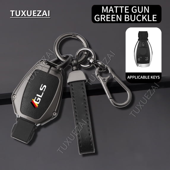 For Mercedes Benz GLS Car Key Case Zinc Alloy Leather Car Key Cover G500 GLB GLC GLK B 3 buttons Car Key Shell