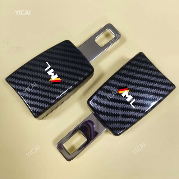 For Mercedes Benz ML Car Seat Belt Extension Plug Carbon Fibre Seat Belt Clip Adjustable Extender Auto Accessories