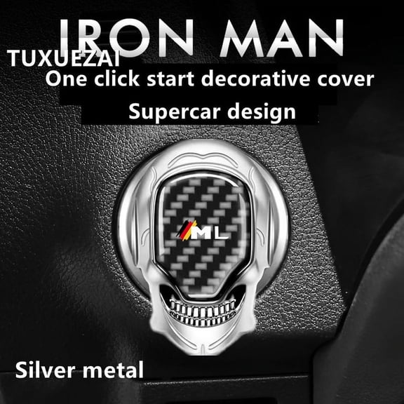 For Mercedes Benz ML One Click Start Trim Cover Engine Ignition Start Stop Button Alloy carbon fiber Ignition Device Accessories