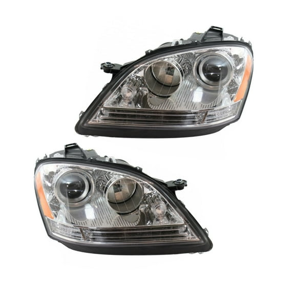 For Mercedes-Benz ML350 2006 2007 Headlight Driver and Passenger Side | Pair Replacement For MB2502146, MB2503146 | 164820456164, 164820386164