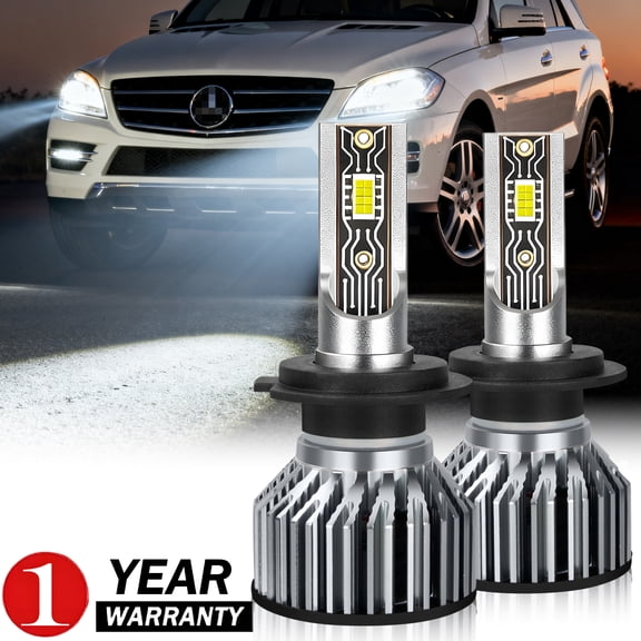 For Mercedes-Benz ML350 2008-2011 H7 LED Headlights, Super Bright, High/Low Beam, Plug & Play, 2-Pack