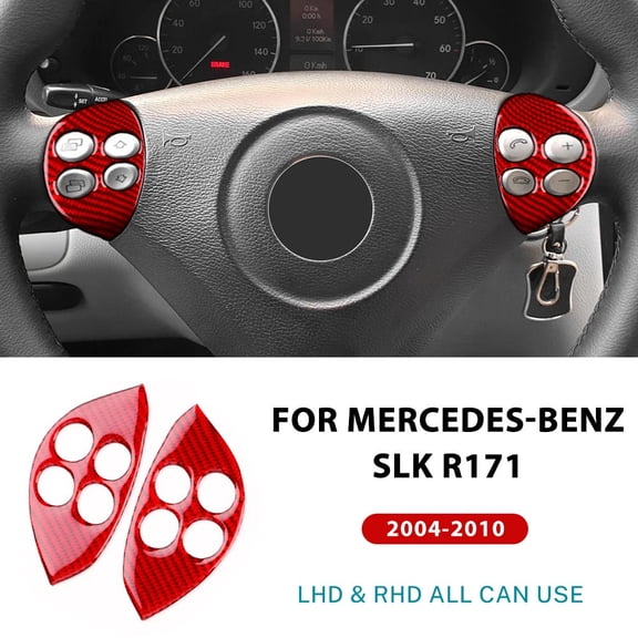 For Mercedes Benz SLK R171 2004 2005 2006 2007 2008 2009 2010 Steering Wheel Accessories Real Soft Carbon Fiber Trim Sticker.