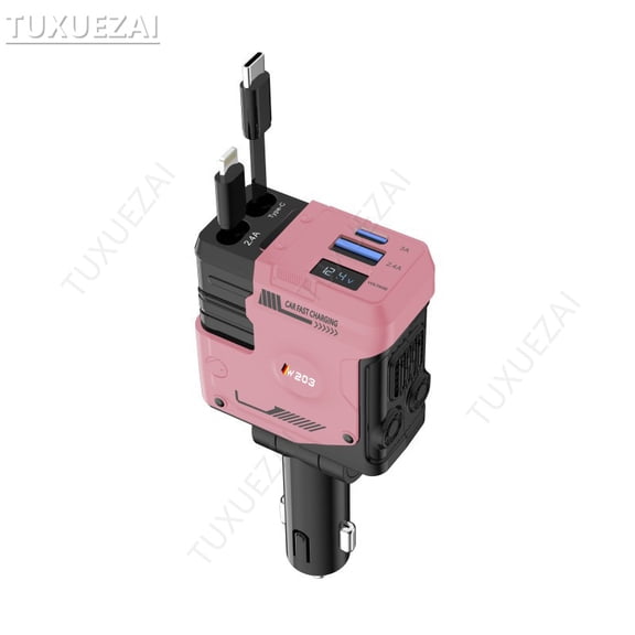 For Mercedes Benz W203 66W Car Charger 4 in 1 Fast Charging Comes With a Retractable Data 80cm Cable