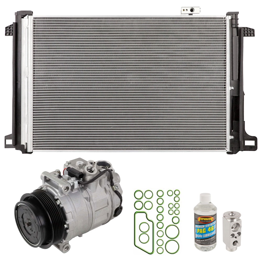 For Mercedes C300 C350 C63 AMG AC Compressor w/ A/C Condenser & Repair ...