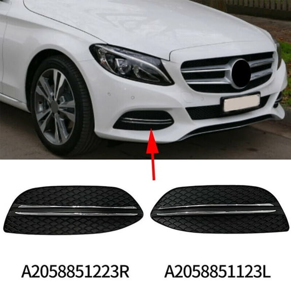 For Mercedes W205 2015-2018 Black and Chrome Grille Cover for Enhanced Style