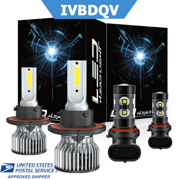 For Mercury Mariner 2005-2011 LED Front Headlight Bulbs H13 High/Low Beam + 9145 Fog Light Kits 4Pcs