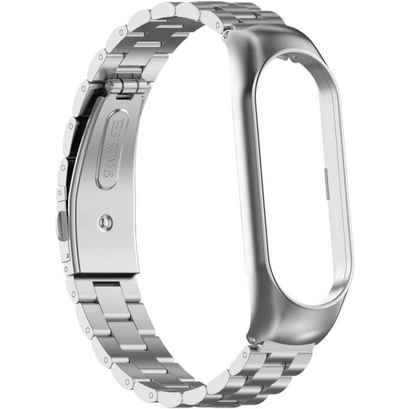 KOMI Mi Band 7 Watch Band - Metal Stainless Steel Replacement Strap Compatible for Xiaomi Mi Band 7 Tracker smartwatch(Silver)