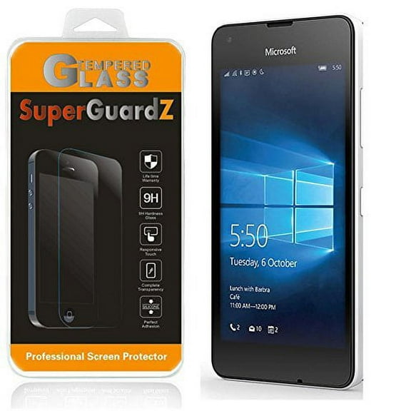 For Microsoft Lumia 550 - SuperGuardZ Tempered Glass Screen Protector, 9H, Anti-Scratch, Anti-Bubble, Anti-Fingerprint