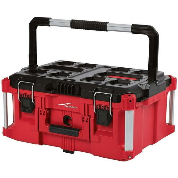 For Milwaukee 48-22-8425 100-Pound Capacity Polymer Packout Large Tool Box Length 22.1 in. Width 16.1 in.Height 11.3 in.