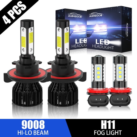 For Mini Cooper 2009-2017 New 4Pcs 6000K LED Headlight+Fog Light Combo Bulbs Kit Integrated Hi-Lo Lamp Plug-N-Play