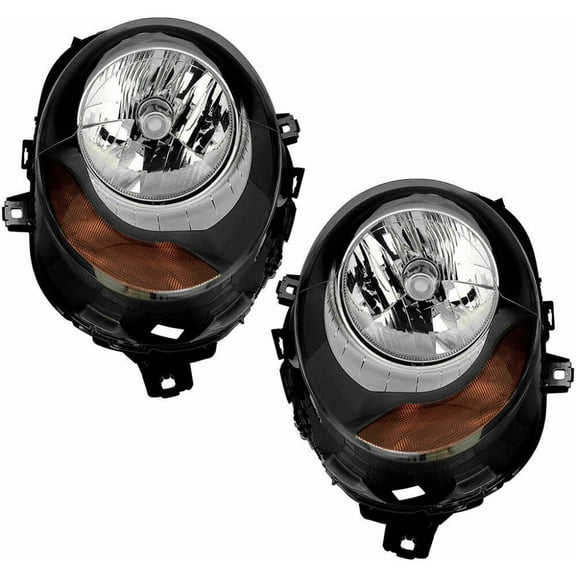 For Mini Cooper Headlight 2016 2017 Pair Driver and Passenger Side w/ Bulbs Convertible w/ Yellow Indicator Replacement For MC2518100