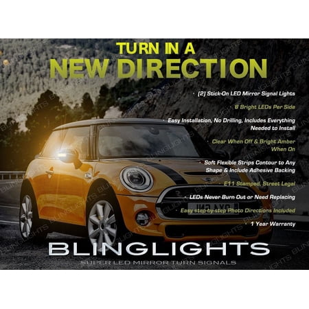 For Mini Cooper LED Side Mirror Turn Signal Lamp Light Pair R50 R52 R53 R55 R56 R57 R58 R59 R60 R61