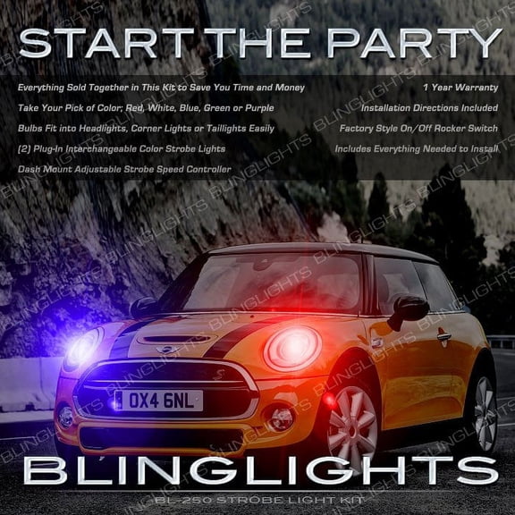 For Mini Cooper Strobe Light Kit Headlamps Headlights Head Lamps R50 R52 R53 R55 R56 R57 R58 R59 R60 R61