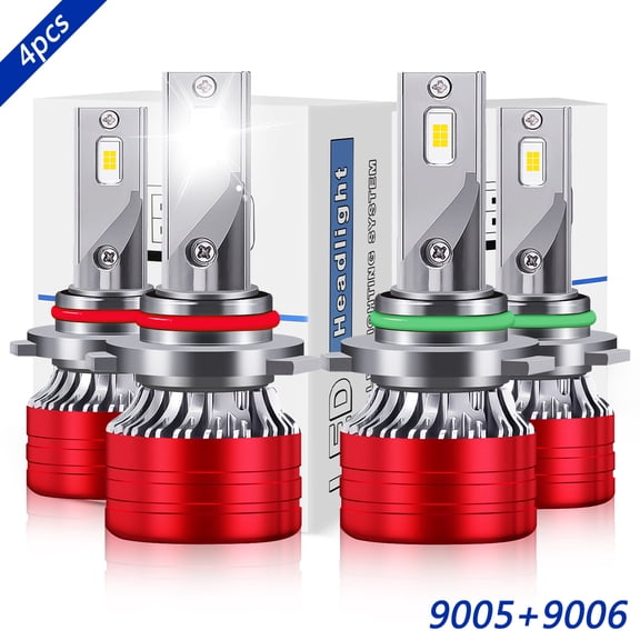 For Mitsubishi 3000GT 1994-1999 LED Headlight Bulb 9005 High+9006 Low Beam 12000LM White 6000K 4pcs