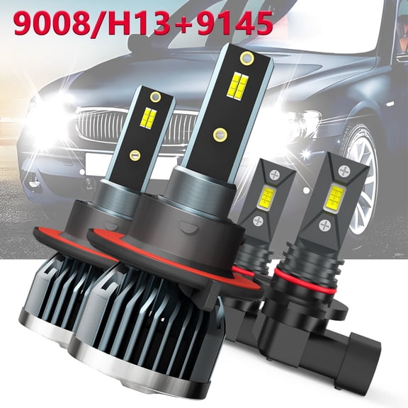 For Mitsubishi Eclipse 2009-2012,4x 9008/H13 LED Headlight Bulbs 9145 Fog Light Beam White