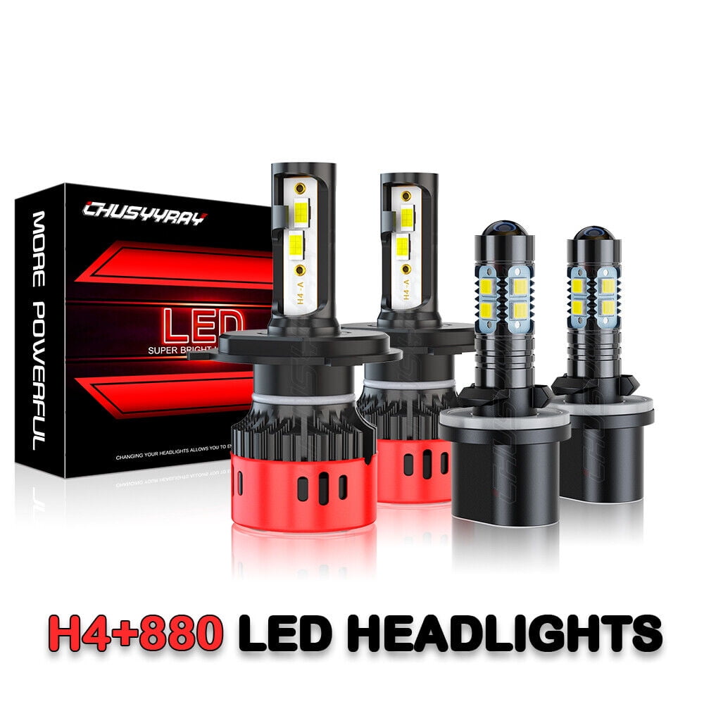 For Mitsubishi Galant 99-03 4X H4/9003 880 899 LED Headlight Bulbs Hi Lo Fog Bulbs Kit