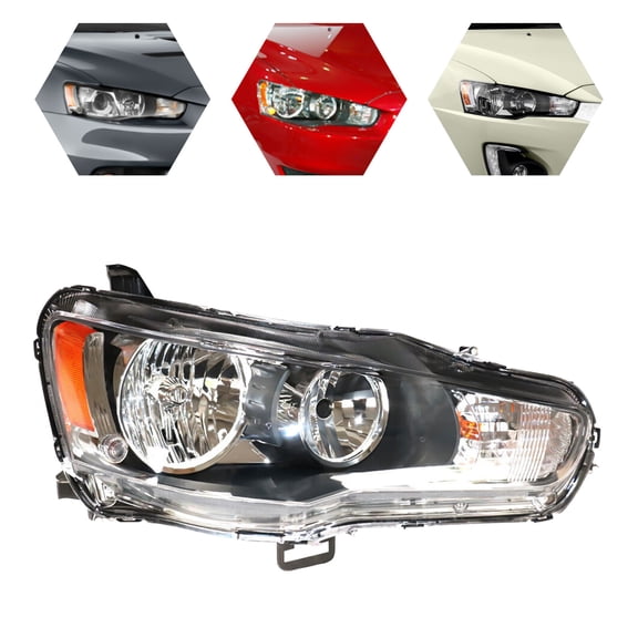 For Mitsubishi Lancer 2008-2017 Right Side Headlight Black Housing Head Lamp RH Direct Replacement