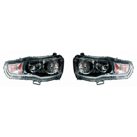 For Mitsubishi Lancer Headlight Assembly Type 2009-2015 Pair Driver and Passenger Side Replacement For MI2502158, MI2503158 | 8301C361, 8301C362