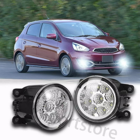 CHUSYYRAY Pair for Mitsubishi Mirage 2017-2020 Front Bumper LED Fog Light Driving Lamp Super Bright White