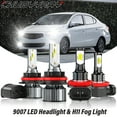 thumbnail image 1 of For Mitsubishi Mirage G4 2017 2018 2019 2020 - 4x LED Headlight Dual Beam + Fog Light Bulbs 6000K White, 1 of 16