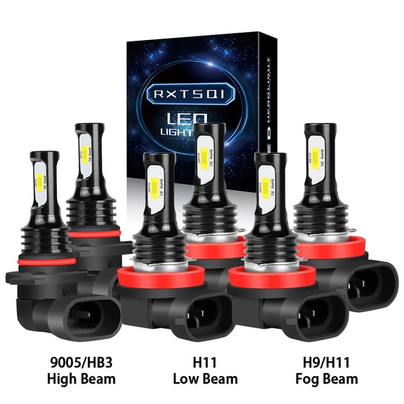 For Mitsubishi Outlander Sport 2011-2019 LED Headlight Bulbs 9005 H11 High/Low Beam H11 H8 Fog Light 6000k White 6Pcs