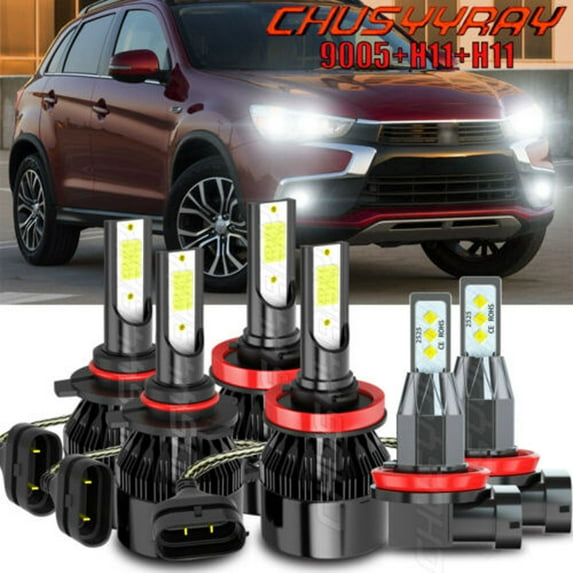For Mitsubishi Outlander Sport 2011-2019 LED Headlight&Fog Light Bulbs Combo Kit