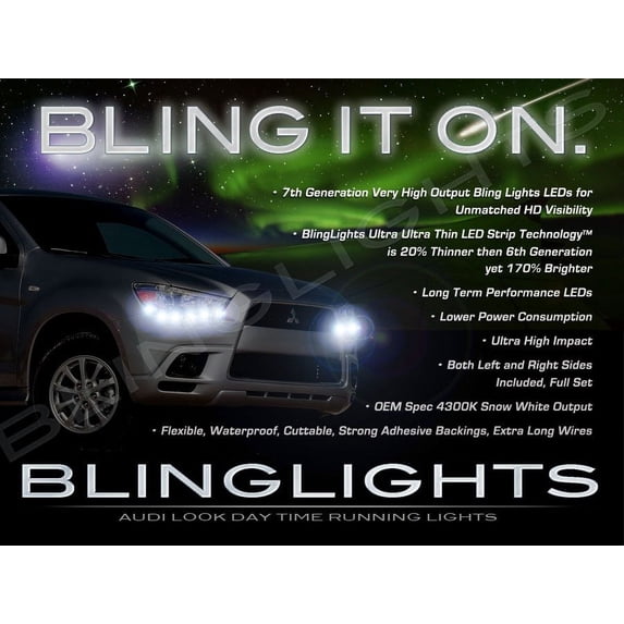 For Mitsubishi RVR LED DRL Light Strips for Headlamps Headlights Head Lights Day Time Running Lamps