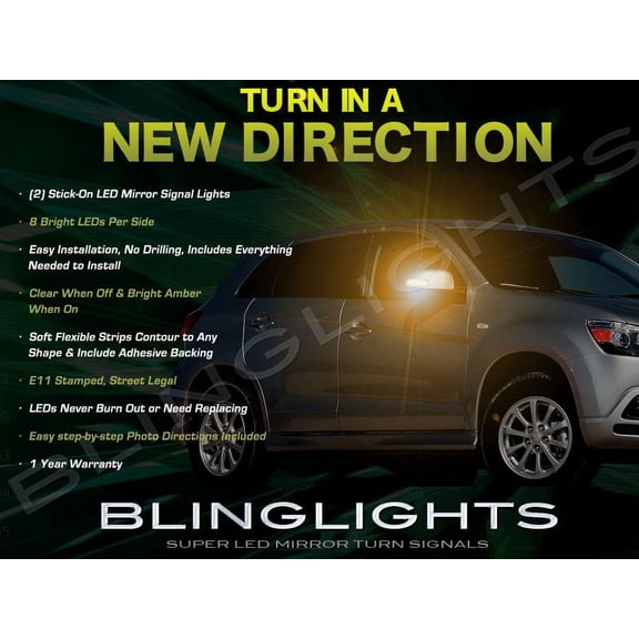 For Mitsubishi RVR LED Side Mirrors Accent Turnsignals Lights Turn Signals Lamps Signalers