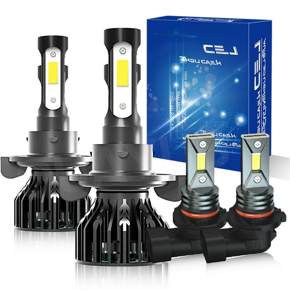 For Mitsubishi Raider 2006-2009 4PC 4Side LED Headlight + Fog Light Bulbs Combo 6000K