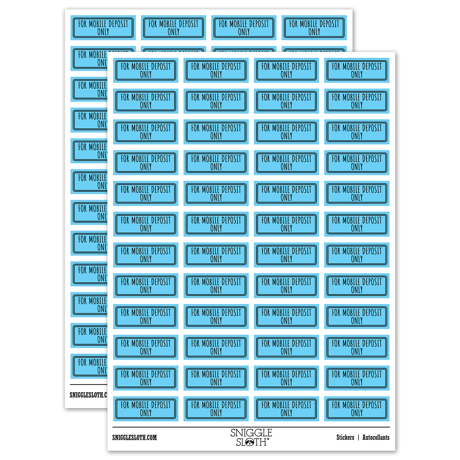 For Mobile Deposit Only Check Sticker Set - Light Blue - Gloss Finish ...