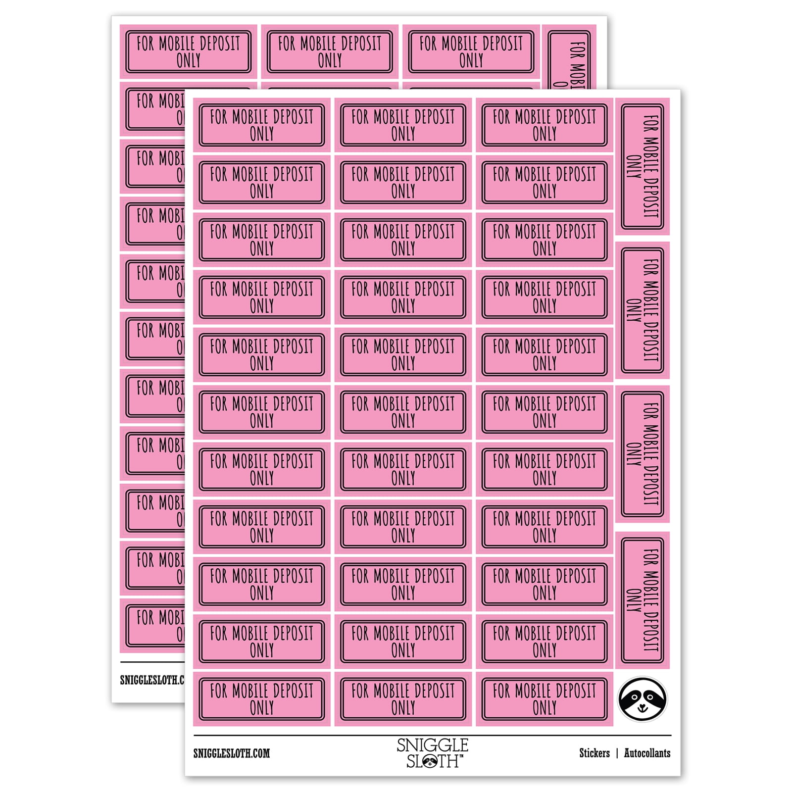 For Mobile Deposit Only Check Sticker Set - Light Pink - Gloss Finish ...