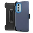 thumbnail image 1 of For Morotola Edge 2022 Heavy Duty Rugged Shockproof Full Body Protection Case With 360 Swivel Kicktand Holster Belt Clip And Built in Screen Protector Phone Cover Case - Navy, 1 of 5