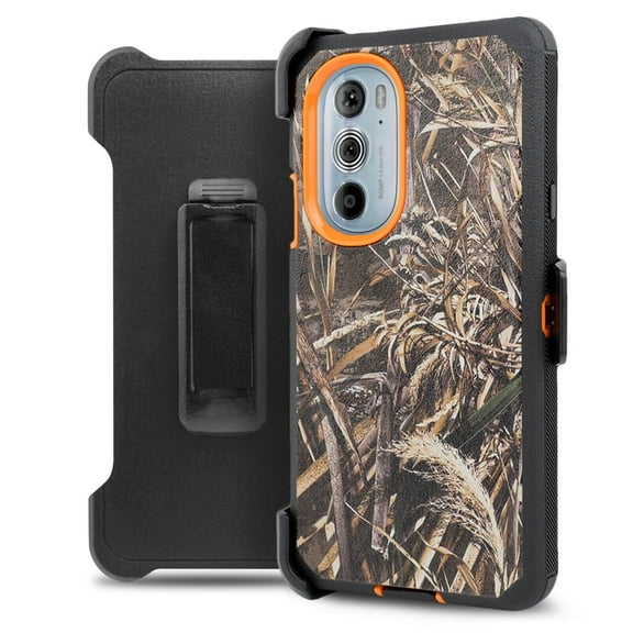 For Morotola Moto Edge Plus 2022 Edge X30 Phone Heavy Duty Rugged Shockproof Case With 360 Swivel Kicktand Holster Belt Clip And Built in Screen Protector Cover Case - Camo