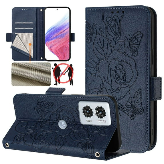 For Moto Edge 50 Fusion 5G PU Leather Phone Case with Credit Card Slot Magnetic Wallet Case
