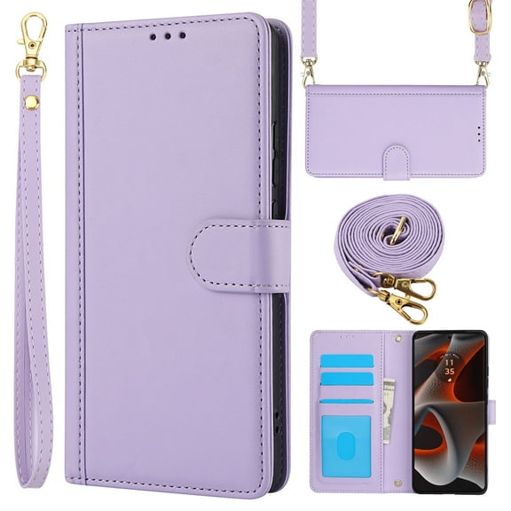 For Moto G 5G 2024 Flip Walle Phone Case, with Magnetic Flip Cover and RFID Shielded PU Leather Shockproof Wrist Strap Phone Case