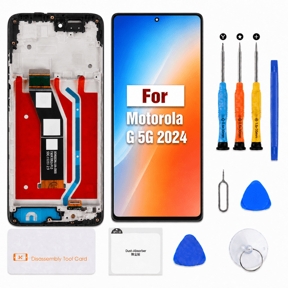 For Moto G 5G 2024 Screen Replacement Kit with Frame XT2417 XT2417-1 XT2417D LCD Display digitizer Touch Screen Assembly 6.6 Inch