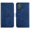 thumbnail image 1 of For Moto G Pure 2022 / Moto G Power 2022 Case,Wallet Case with Card Slot Kickstand Strap PU Leather Shockproof Protective Flip Folio Case Floral Butterfly for Girls Women Men, Darkblue, 1 of 8