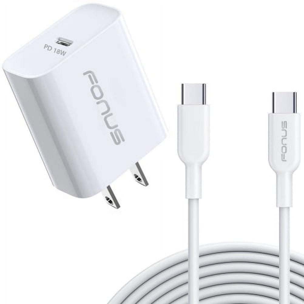 For Moto G Stylus 5G (2023) 18W PD Home Charger - Fast Type-C 10ft Long Cable Quick Power Adapter USB-C for Motorola Moto G Stylus 5G (2023) Phone