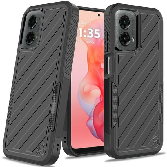 For Moto G Stylus 5G 2024 Case Shockproof Dual Layer Lined Cover +Tempered Glass