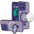 thumbnail image 1 of For Moto G Stylus 5G 2026/2025 Magnetic Matching Ring Stand Full Rotation Matte Hybrid - Dark Purple, 1 of 3