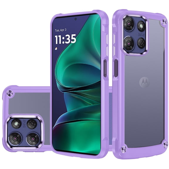 For Moto G Stylus 5G 2026/2025 Ultimate CaseX Transparent Hybrid Case with Metal Buttons And Camera Edges - Light Purple