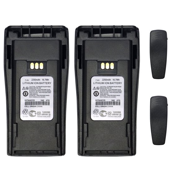 For Motorola CP040 CP140 CP150 CP160 CP180 CP200 Radio Rplacement Battery NNTN4496 NNTN4496A NNTN4970AR With Belt Clips